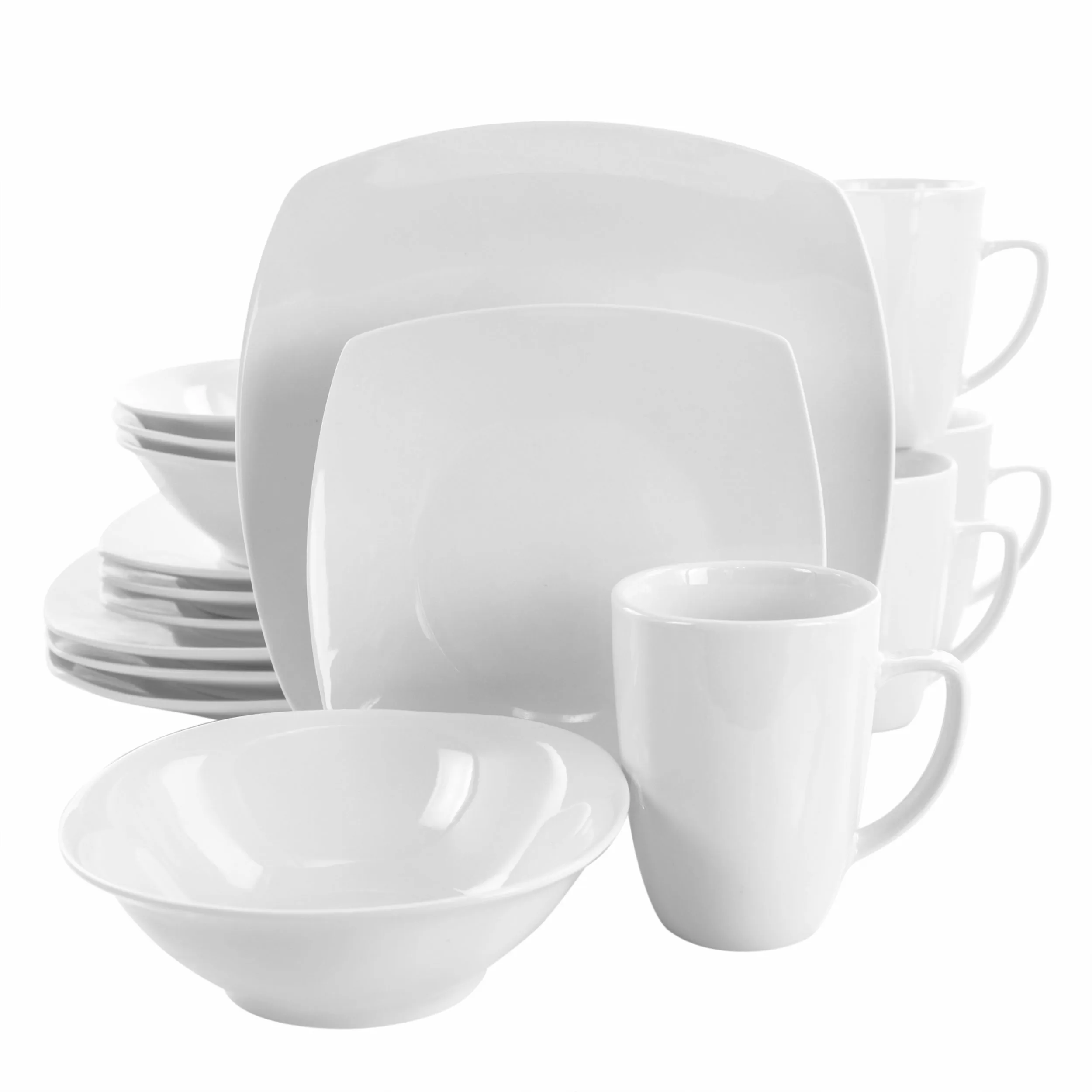 Elama EL-BISHOP16PC Bishop 16-piece Modern Porcelain Dinnerware Set