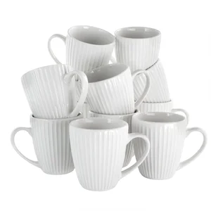 Elama Elama Elle 12-Piece White Porcelain Mug Set