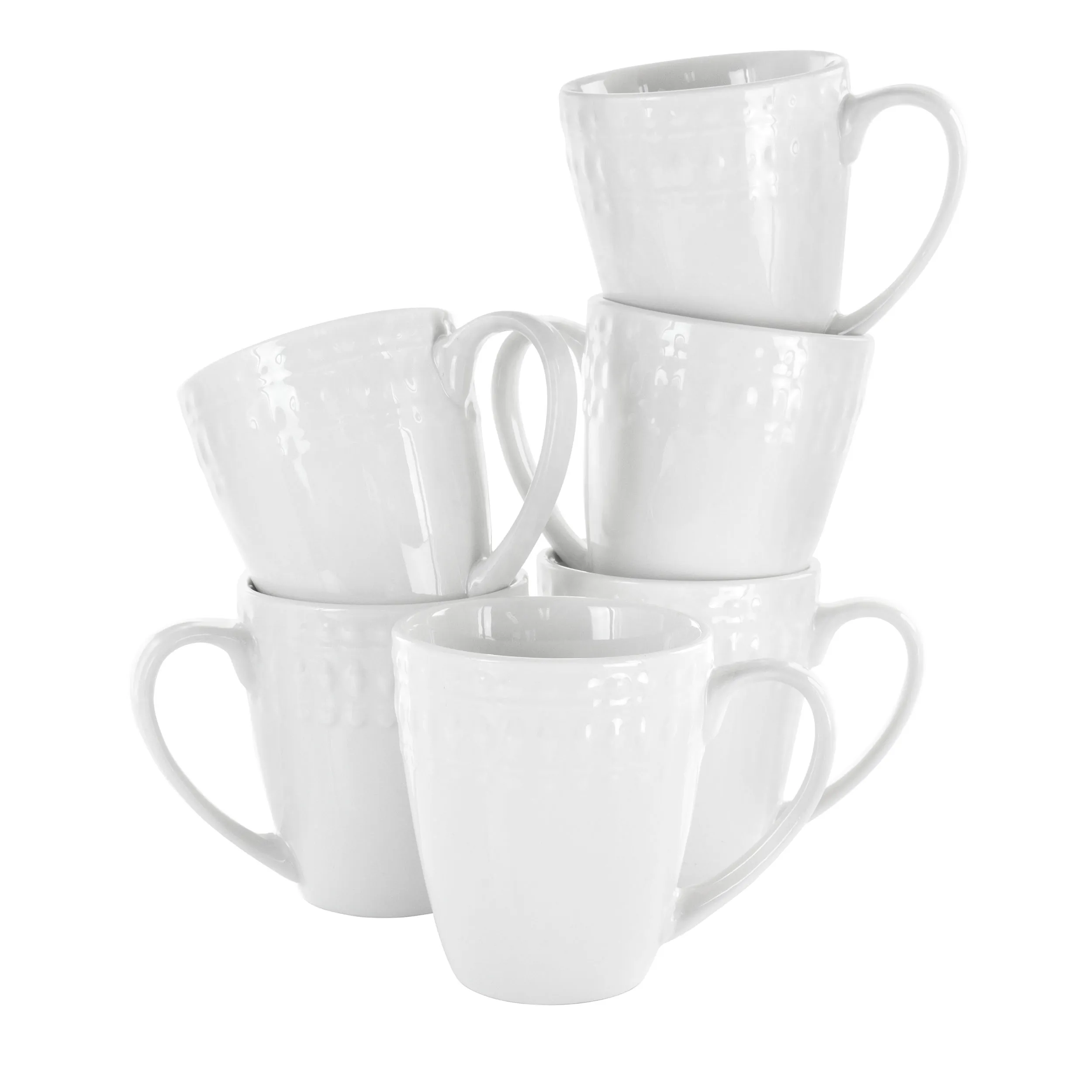 Elama EL-CARA6PC Cara 6 Piece Porcelain Cup Set In White