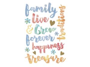 Bulk CH383 Momenta 15 Piece Watercolor Stickers With Family Phrases