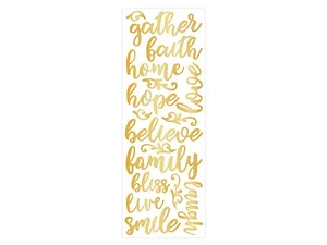 CH423 | Bulk Buys Gold Faith-Inspired Puffy Stickers - 17