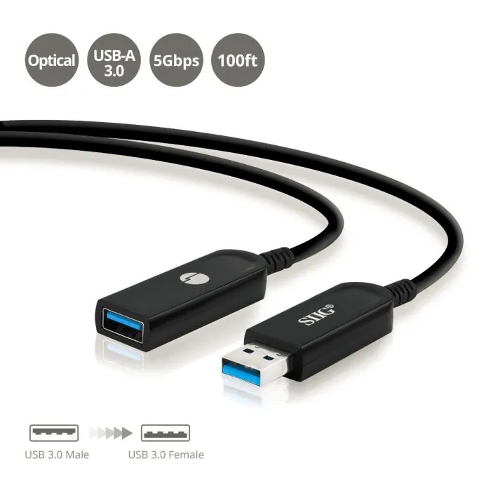 Siig CB-US0U11-S1 Usb 3.0 Active Optical Cable - 30m Male To Female