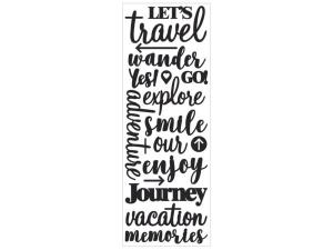 Bulk CH390 Momenta Puffy Black Stickers With 17 Vacation Phrases