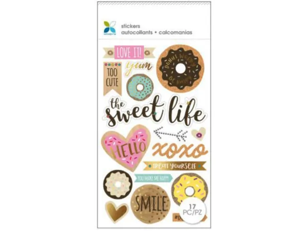 Bulk CH432 Momenta 18 Piece 3d Pastry Stickers