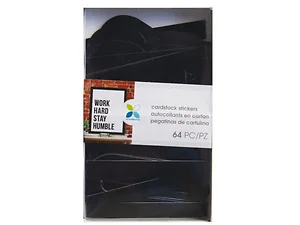 CH441 | Bulk Buys Black Cardstock Letter Stickers - 64