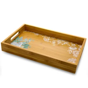 Urban Market Stylish Bamboo Serving Tray with Farm Animal