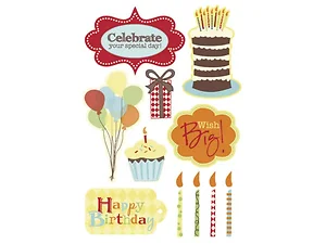 CH380 | Bulk Buys Colorful 11-Piece Birthday Foam Sticker