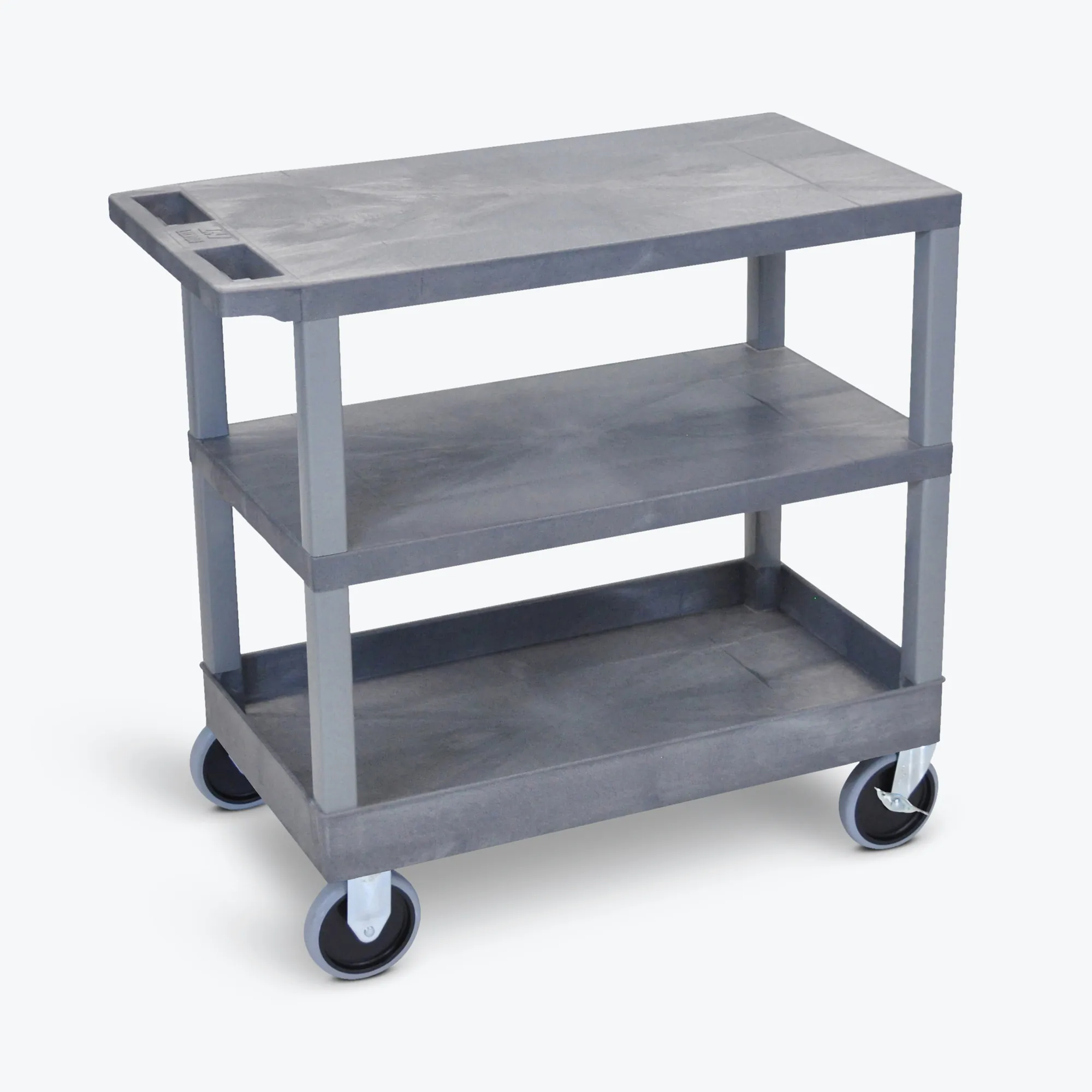 Luxor EC221HD-G Gray 18x32 Heavy-duty Utility Cart With Tub Shelf