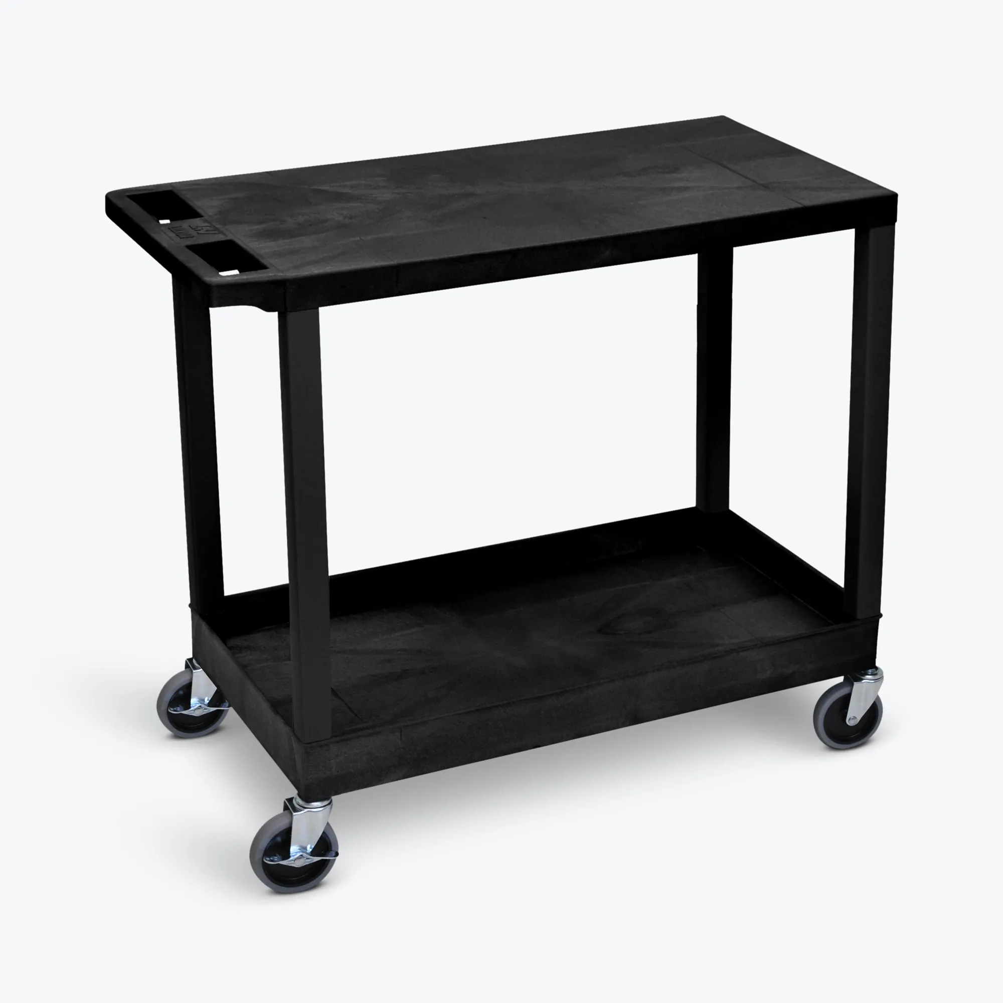 Luxor EC21-B Black Ec21 18x32 Cart With 1 Tub Shelf With 1 Flat Shelf