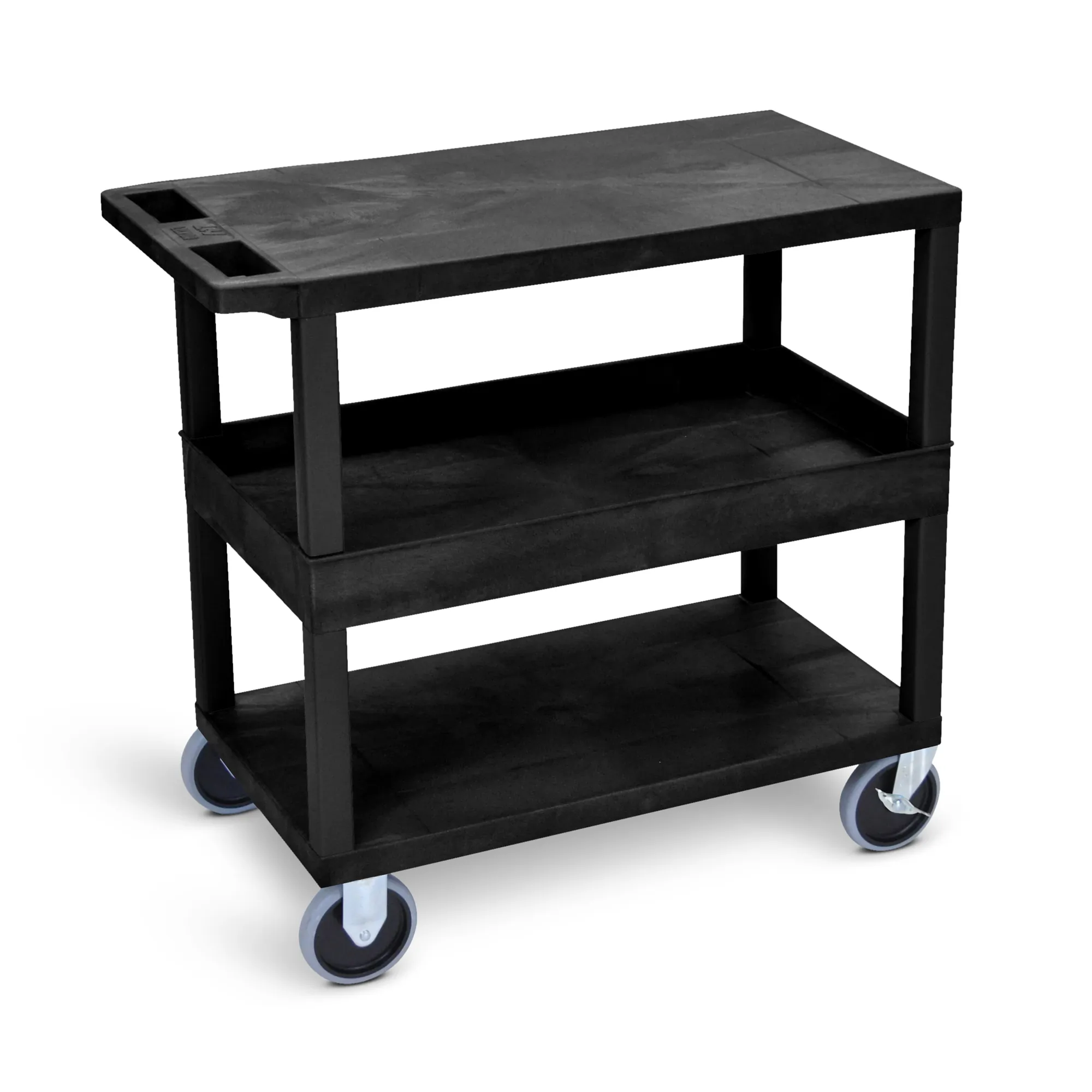 Luxor EC212HD-B Black Ec212hd 18x32 Cart With 2 Flat1tub Shelves