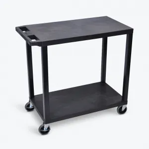 Luxor EC22-B Black Ec22-b 18x32 Cart With 2 Flat Shelves