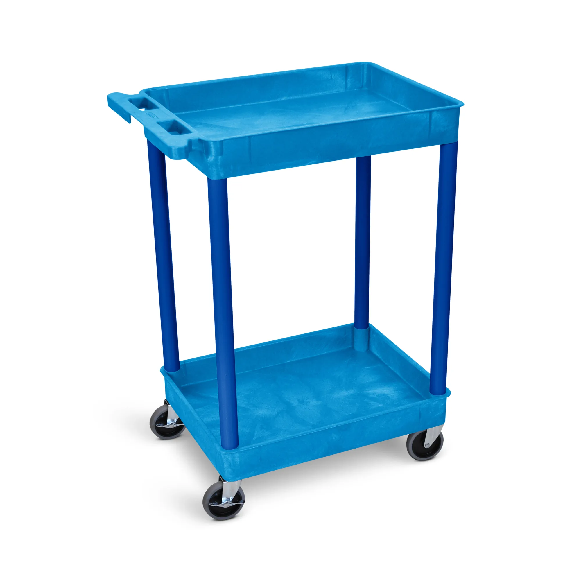 Luxor BUSTC11BU Blue 2 Shelf Tub Cart