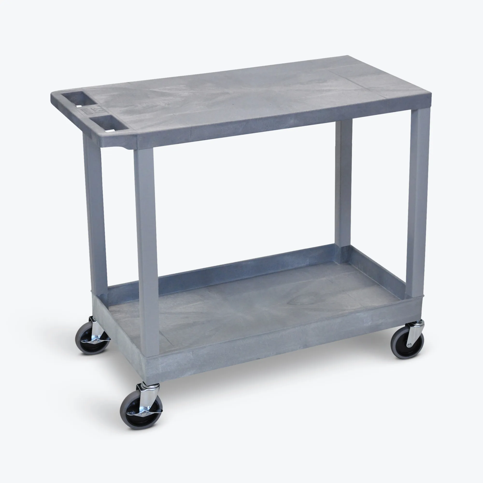 Luxor EC21-G Gray Ec21 18x32 Cart With 1 Tub Shelf With 1 Flat Shelf