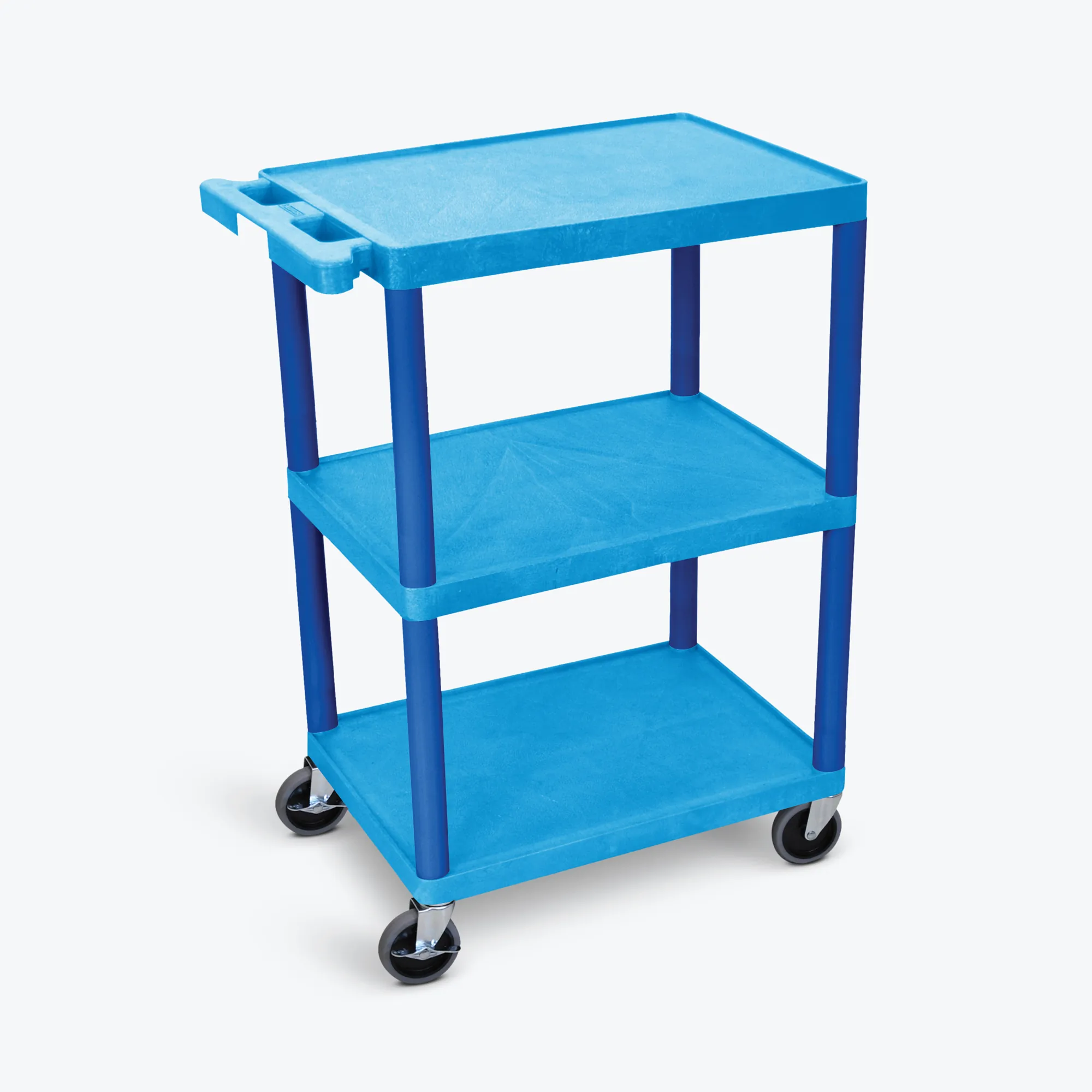 Luxor HE34-BU 3 Shelf Utility Cart Blue