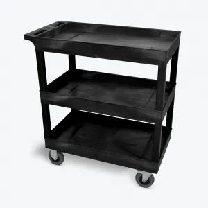 Luxor EC111SP5-B Black 18x32 3 Tub Cart W Sp5 Casters