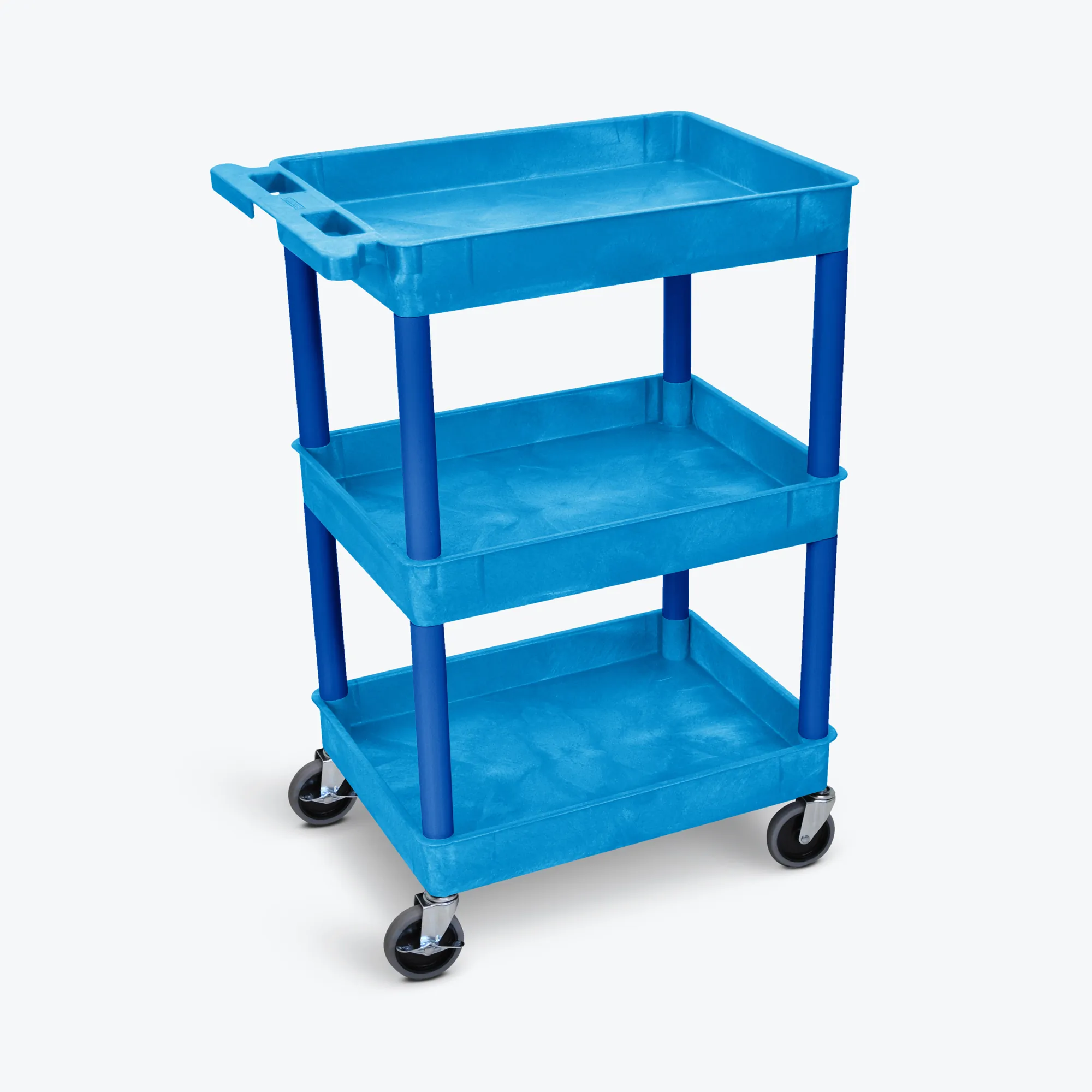 Luxor BUSTC111BU Blue 3 Shelf Tub Cart