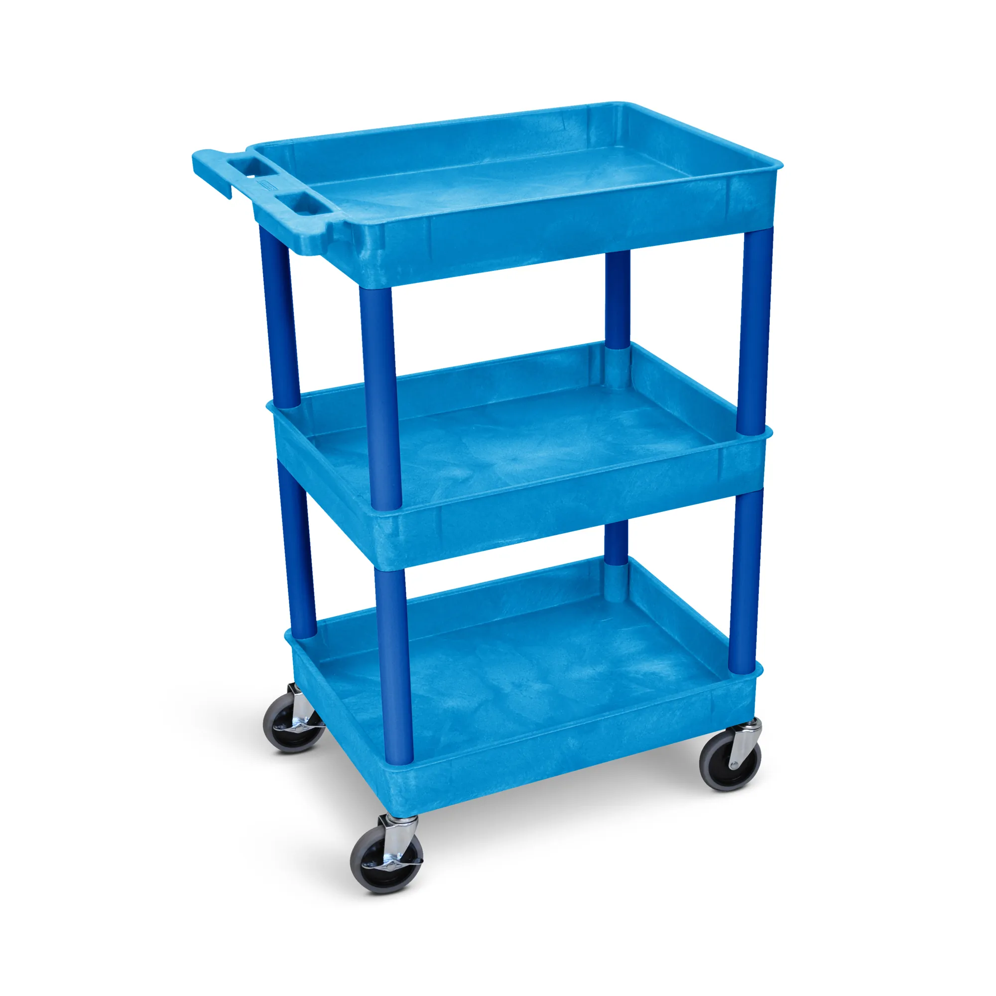 Luxor BUSTC111BU Blue 3 Shelf Tub Cart