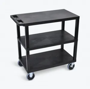 Luxor EC222HD-B Black Ec222hd-b 18x32 Cart With 3 Flat Shelves