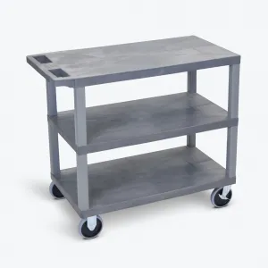 Luxor EC222HD-G Gray Ec222hd-g 18x32 Cart With 3 Flat Shelves