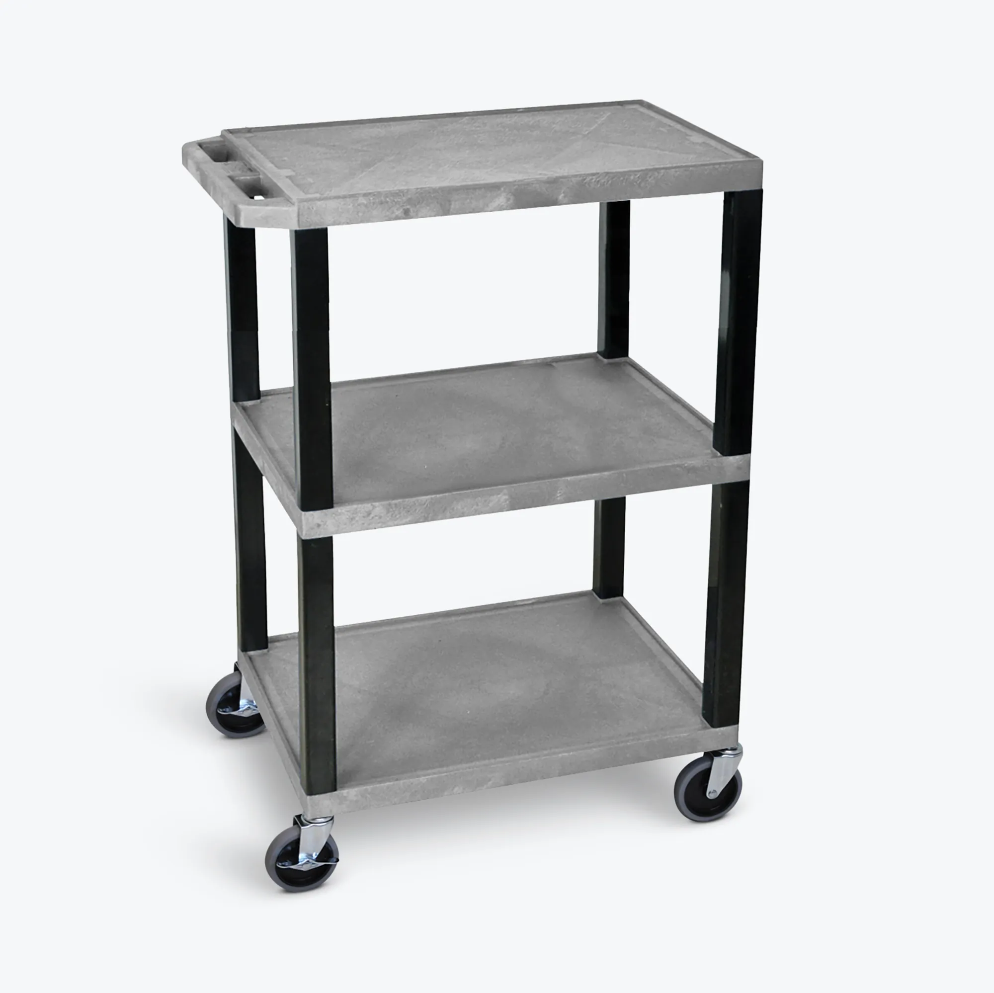 Luxor WT34GYS Gray 3 Shelf Specialty Utility Cart