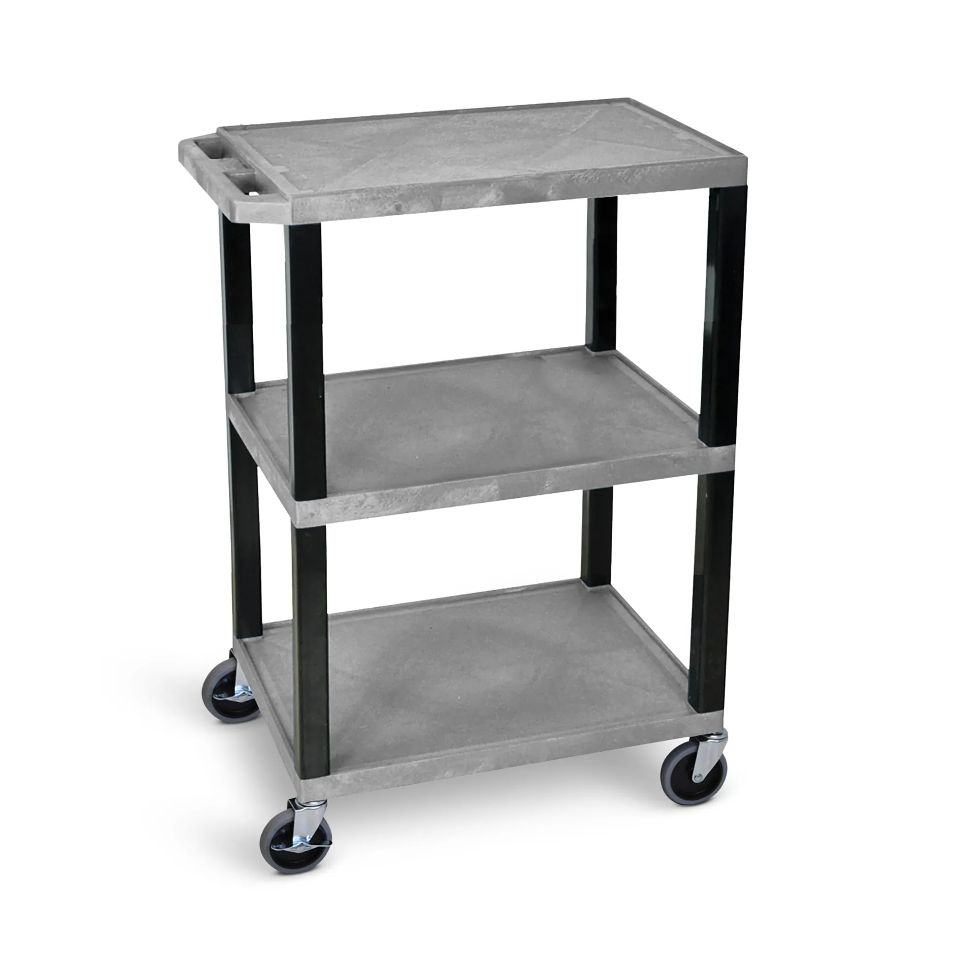 Luxor WT34GYS Gray 3 Shelf Specialty Utility Cart