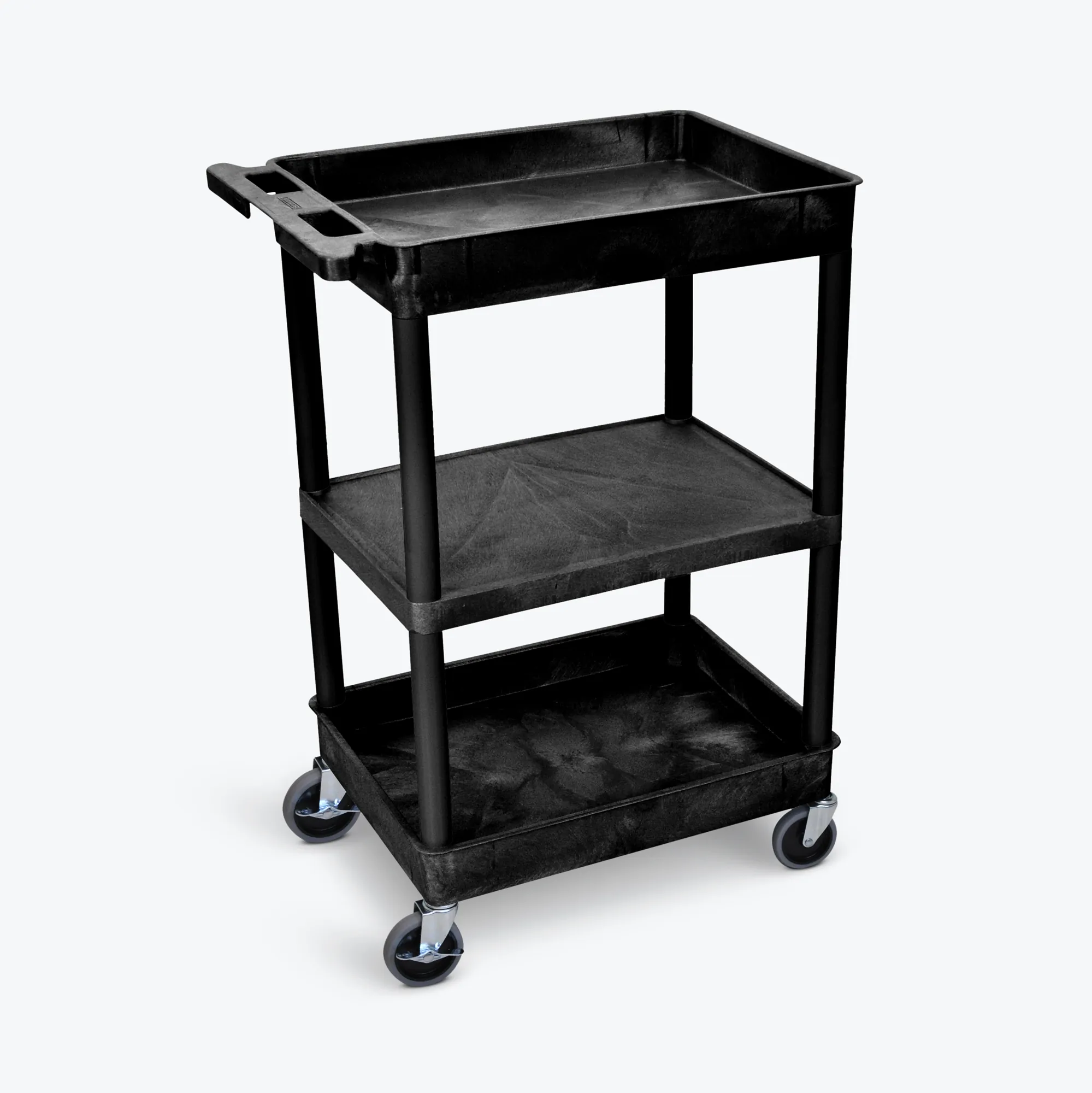 Luxor STC121-B 3 Shelf Black Tub Cart