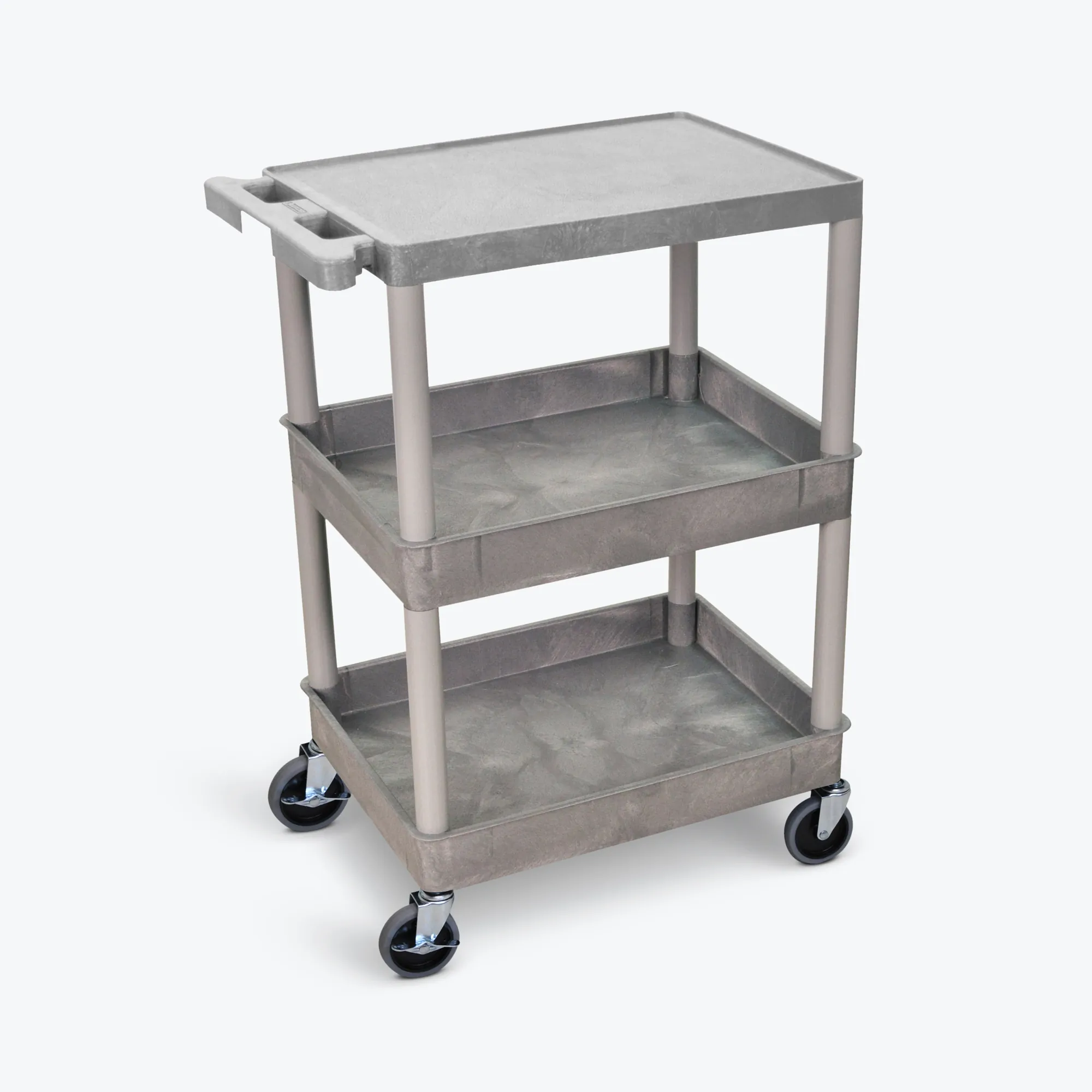 Luxor STC211-G 3 Shelf Gray Tub Cart