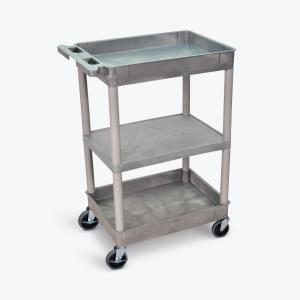 Luxor STC121-G 3 Shelf Gray Tub Cart