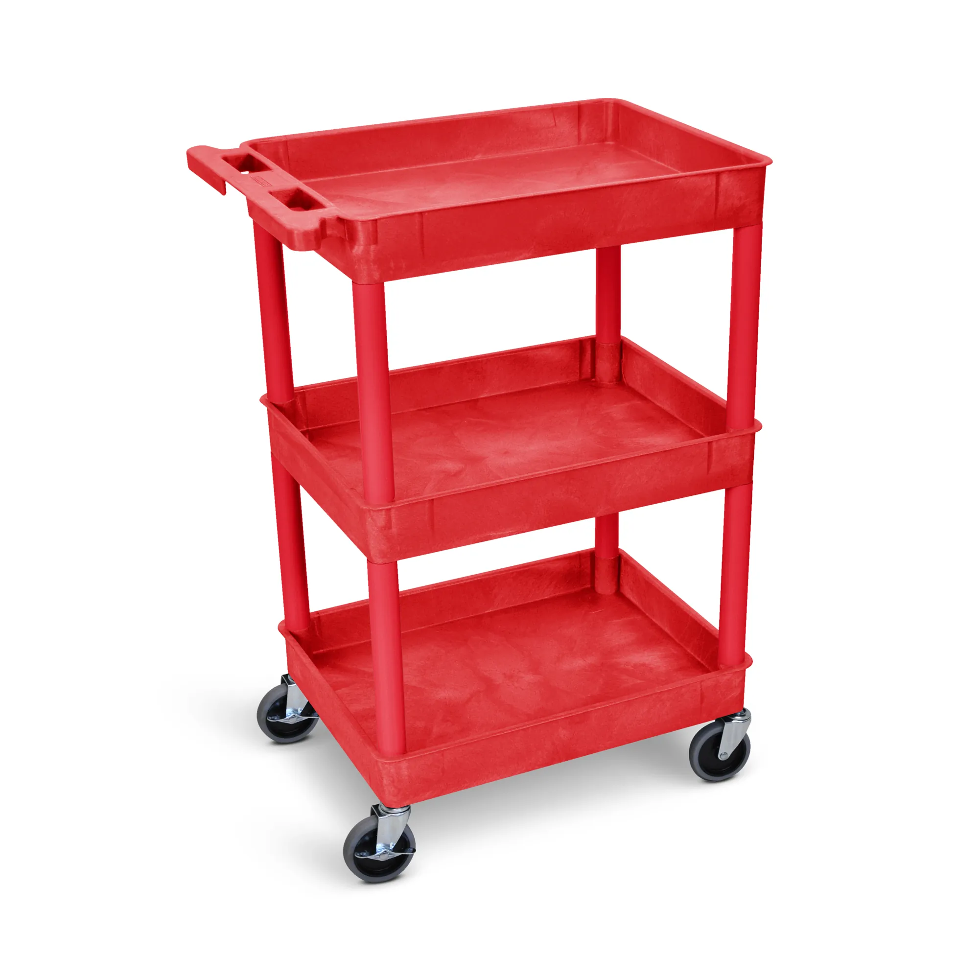 Luxor RDSTC111RD 3 Shelf Tub Cart Red