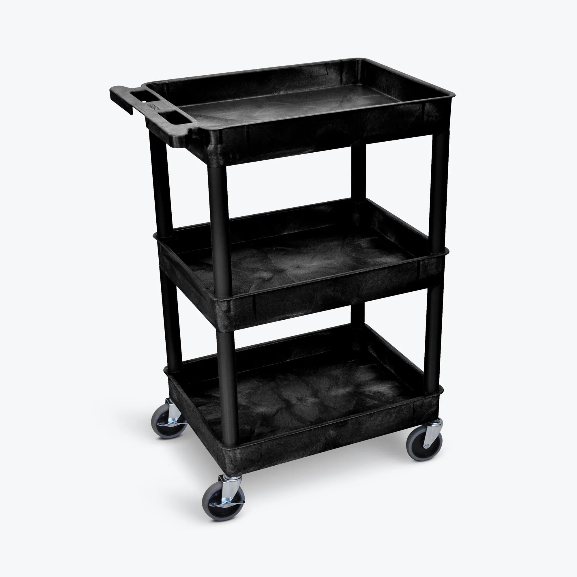 Luxor STC111-B 3 Shelf Black Tub Cart