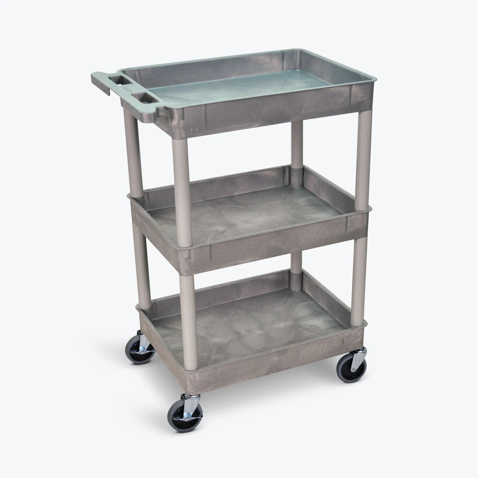 Luxor STC111-G 3 Shelf Gray Tub Cart