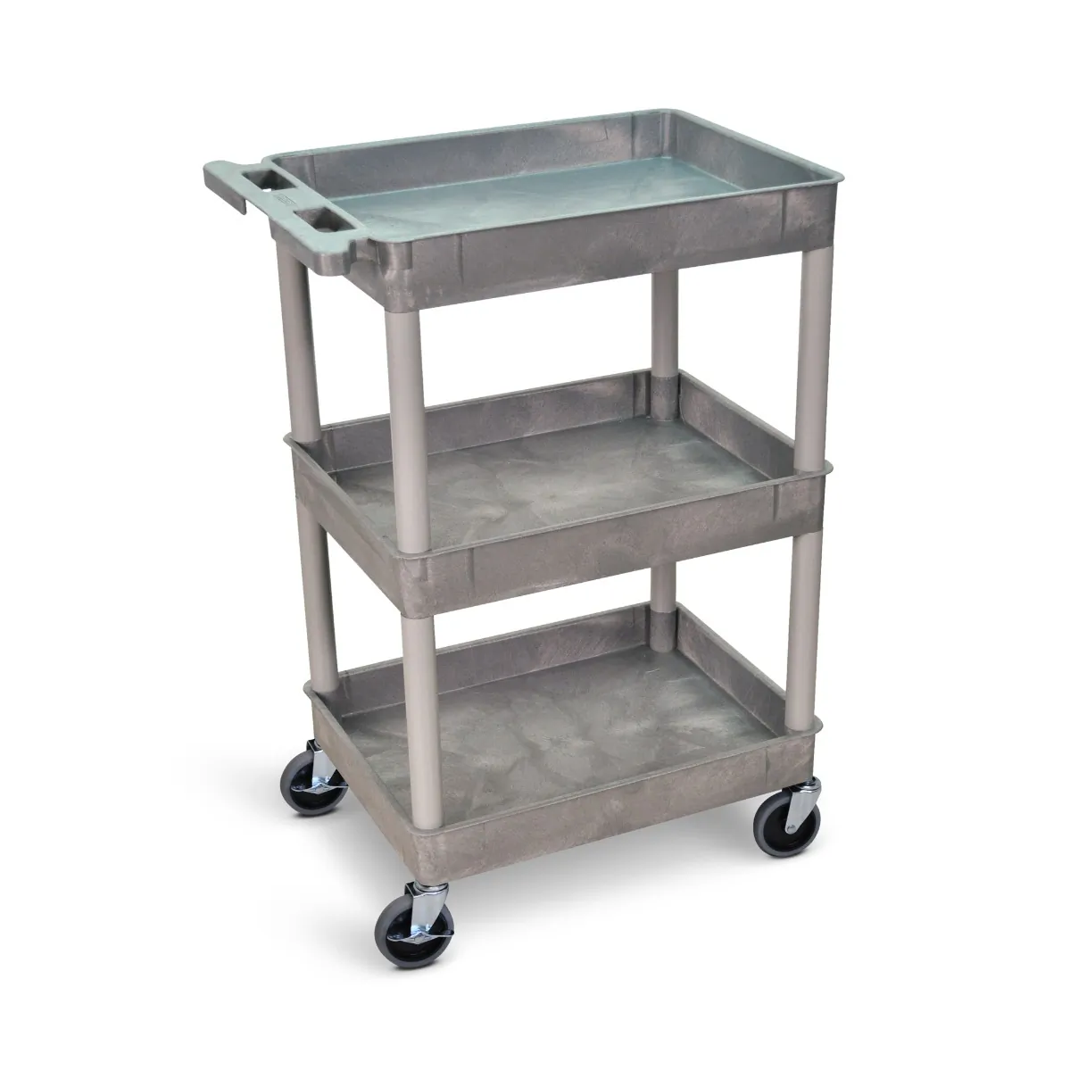 Luxor STC111-G 3 Shelf Gray Tub Cart