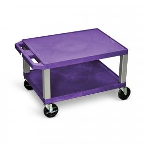 Luxor WT16PE-N Tuffy Purple 2 Shelf Av Cart W Nickel Legs  Electric