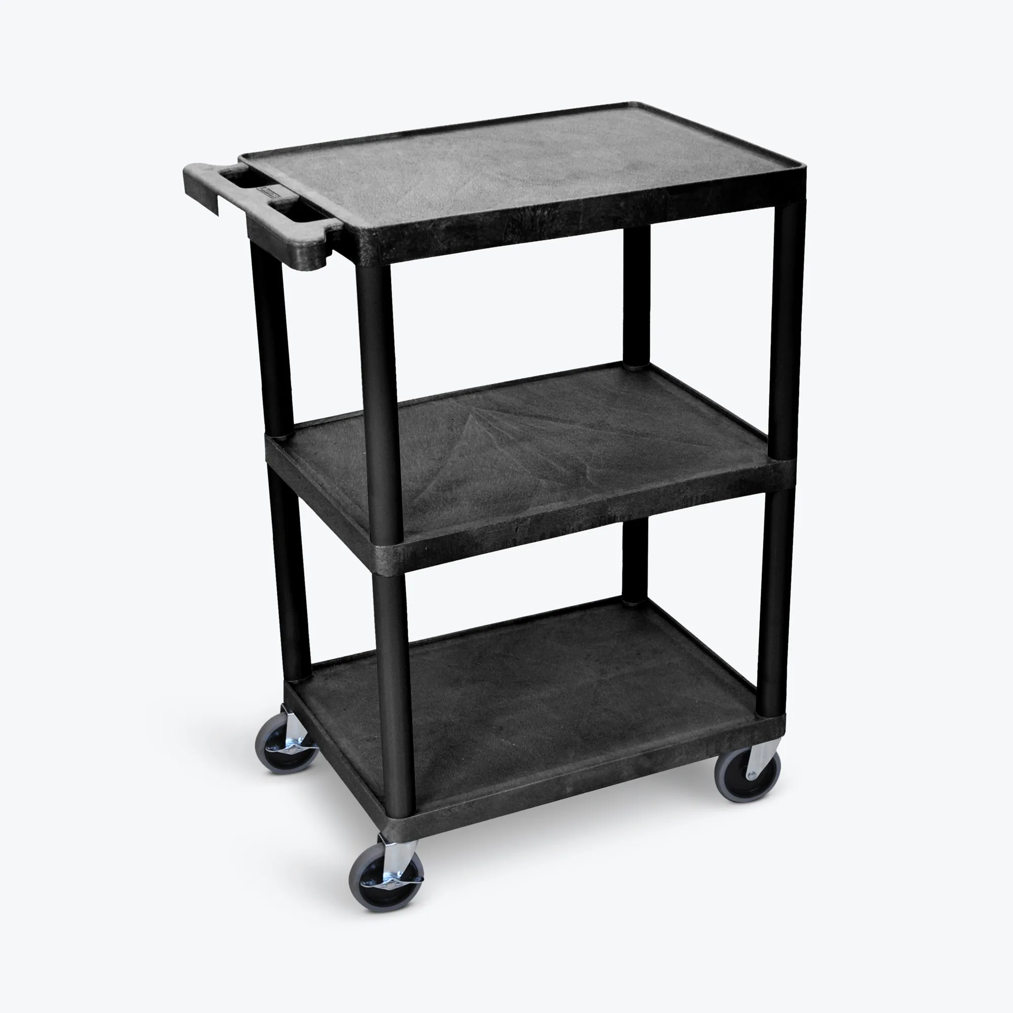 Luxor STC222-B 3 Shelf Black Cart