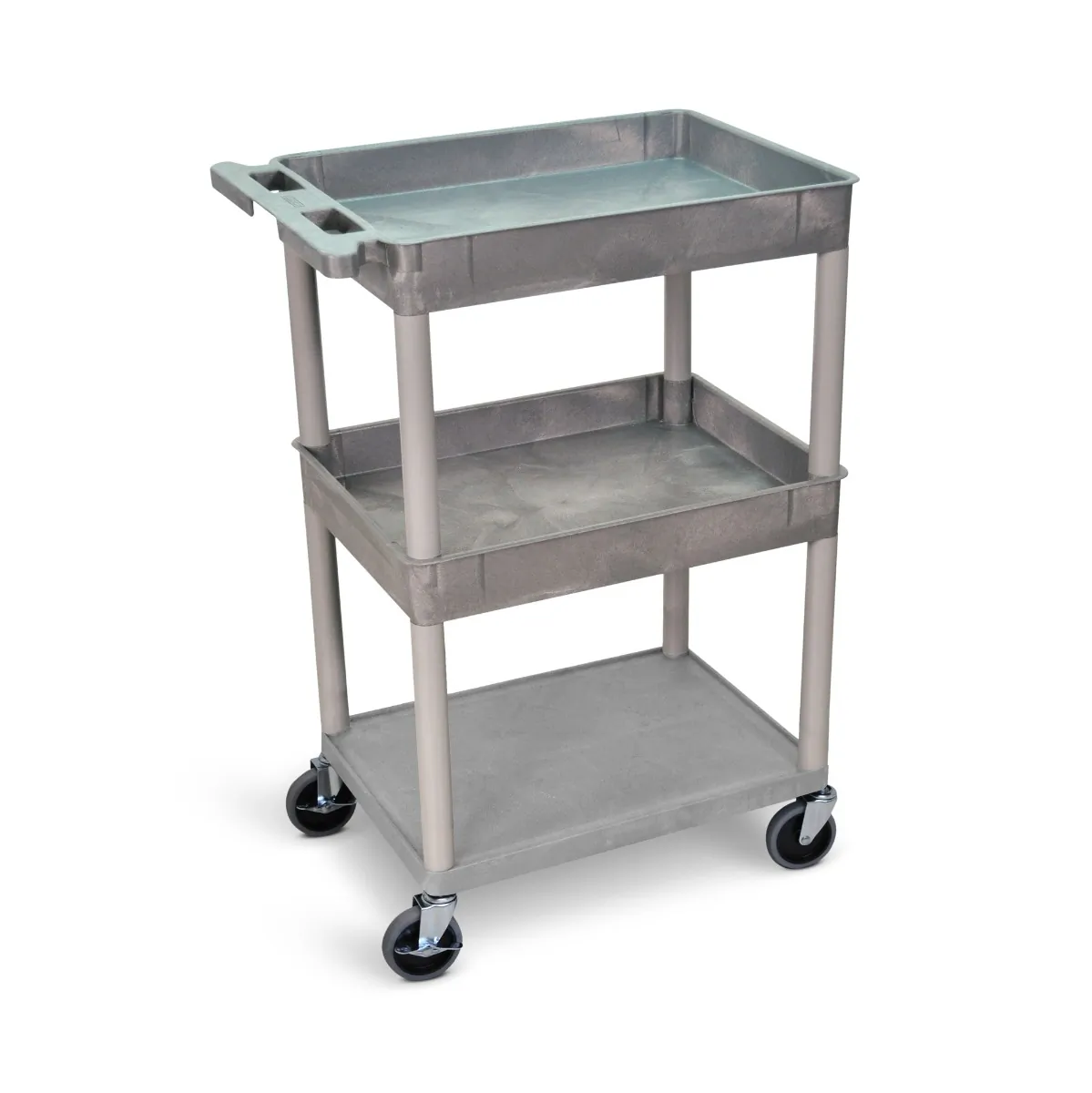 Luxor STC112-G 3 Shelf Gray Tub Cart