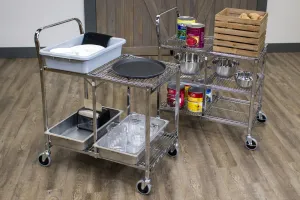 Luxor WSCC-3 Three-shelf Collapsible Wire Utility Cart