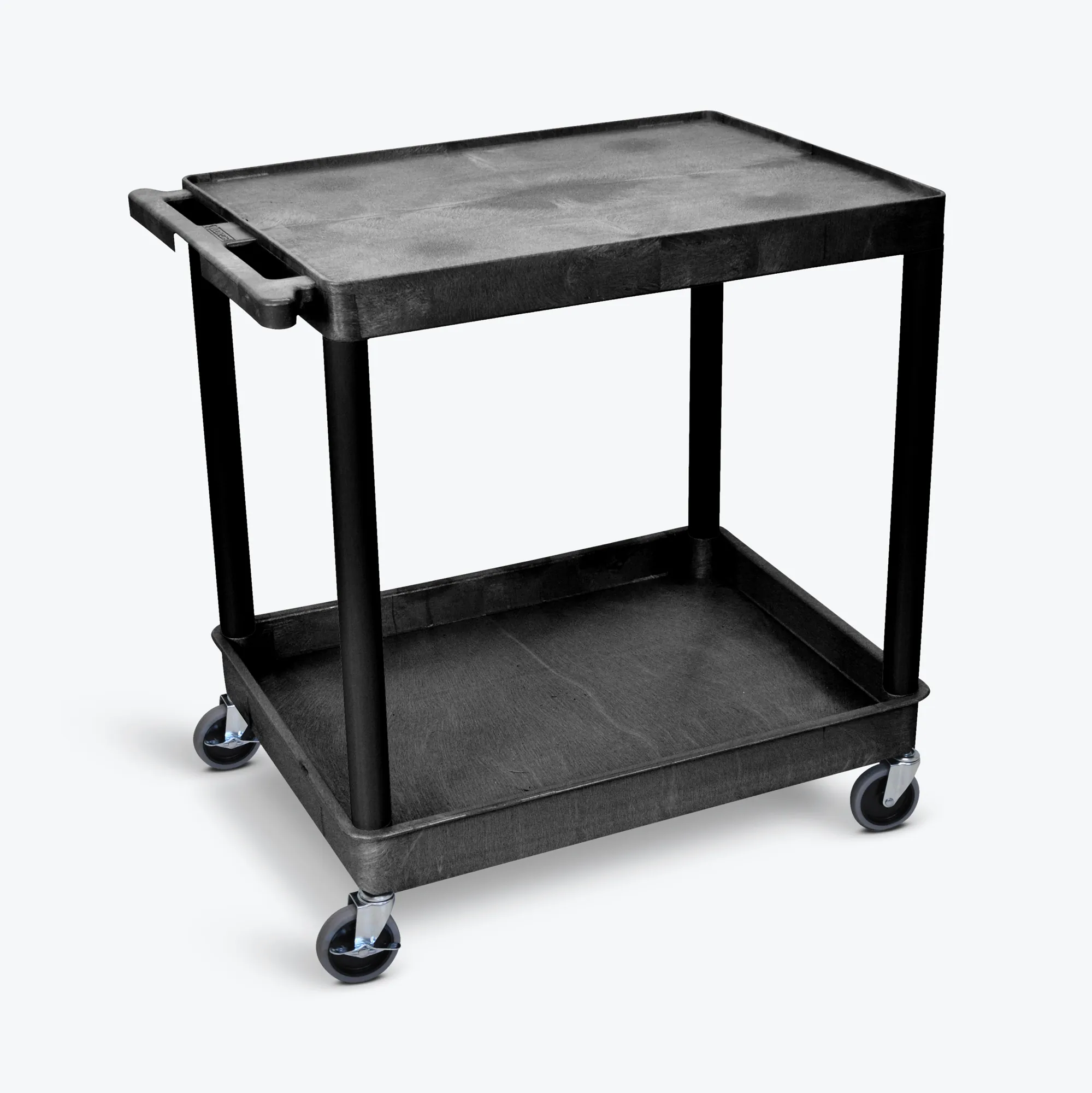 Luxor TC21-B 2 Shelf Large Black Tub Cart