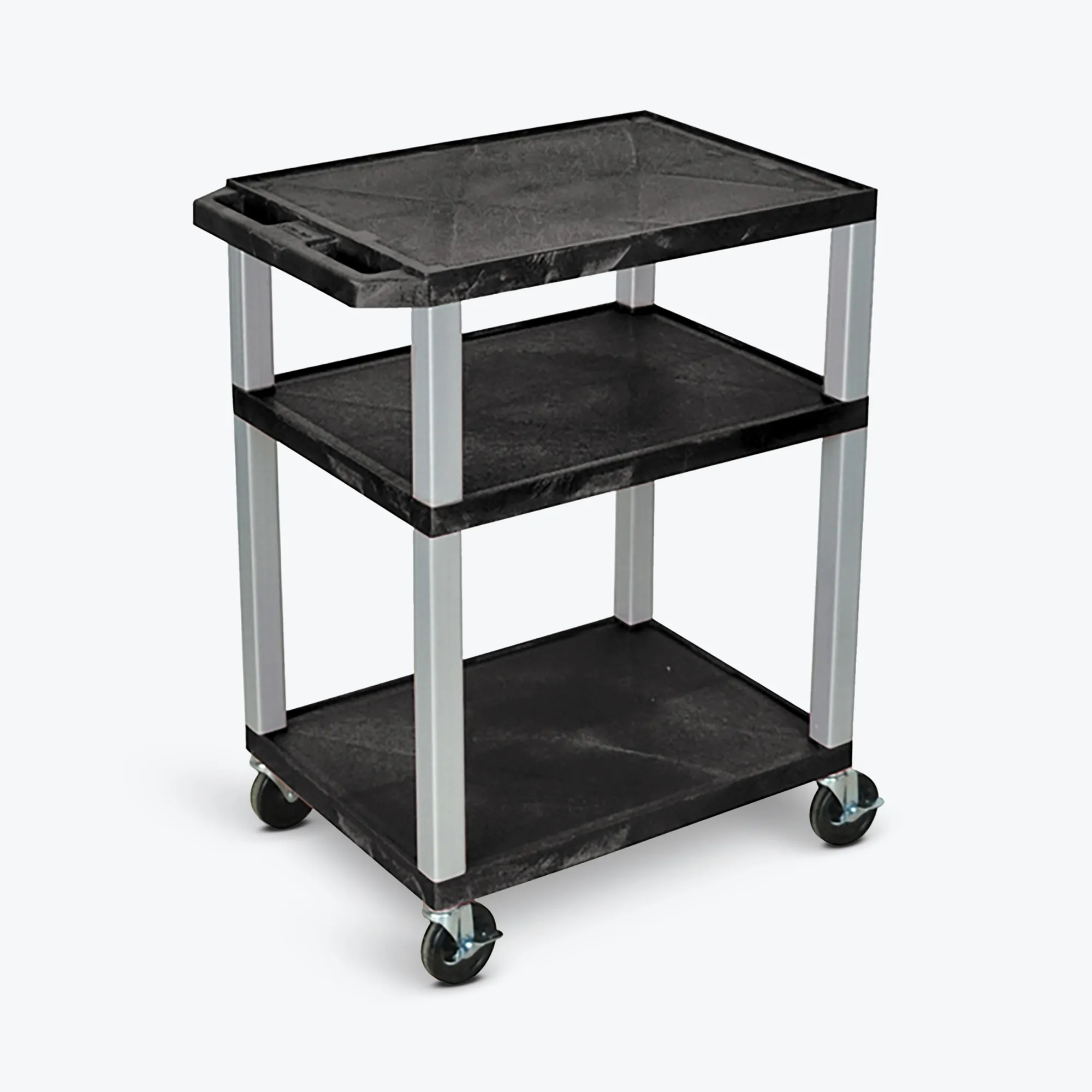 Luxor WT34-N Tuffy Black 3 Shelf Av Cart