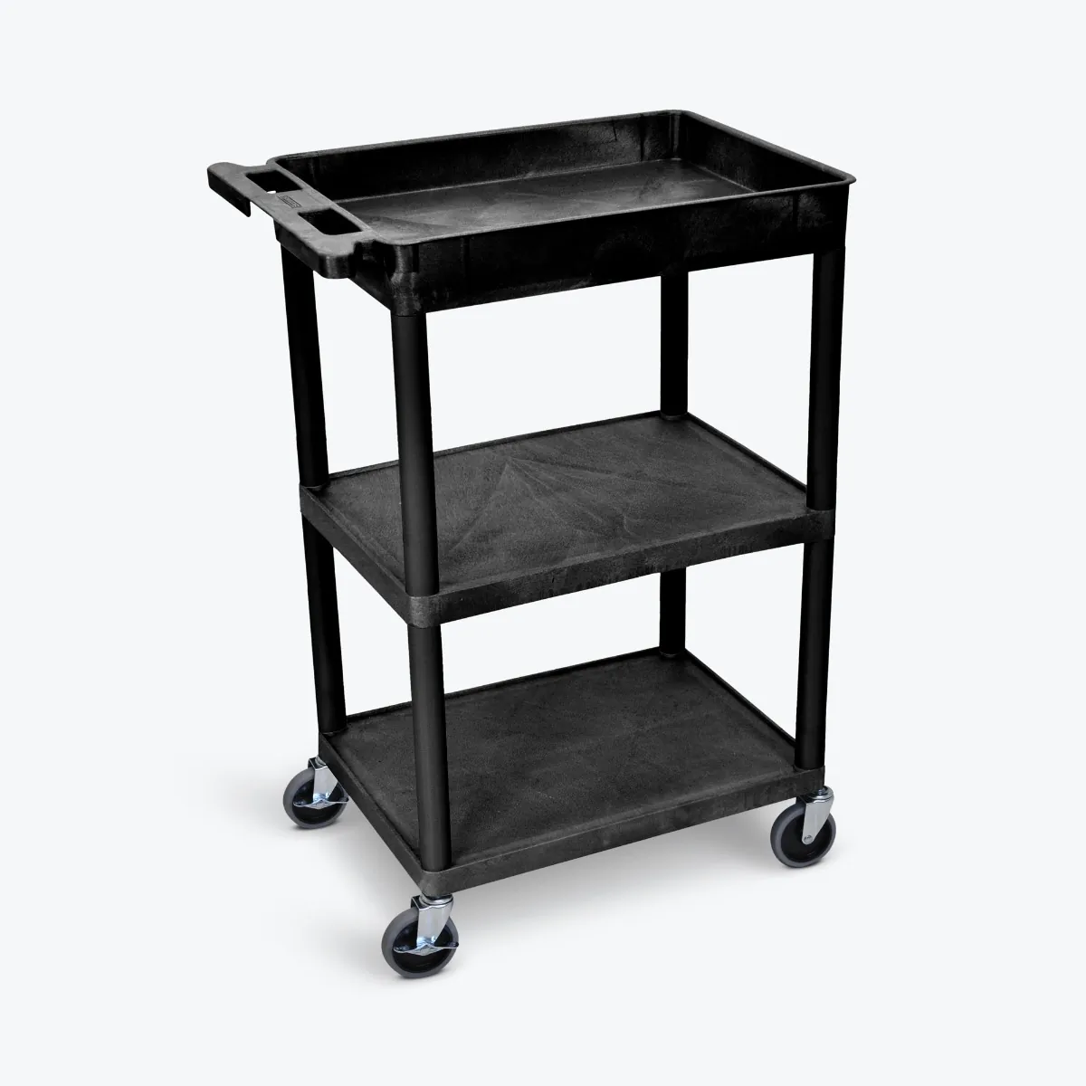 Luxor STC122-B 3 Shelf Black Tub Cart