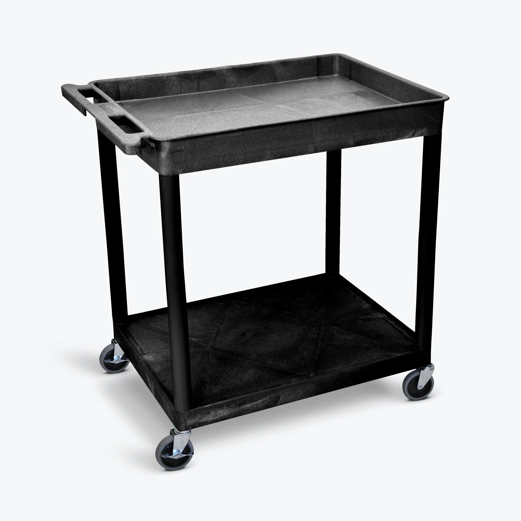 Luxor TC12-B 2 Shelf Large Black Tub Cart