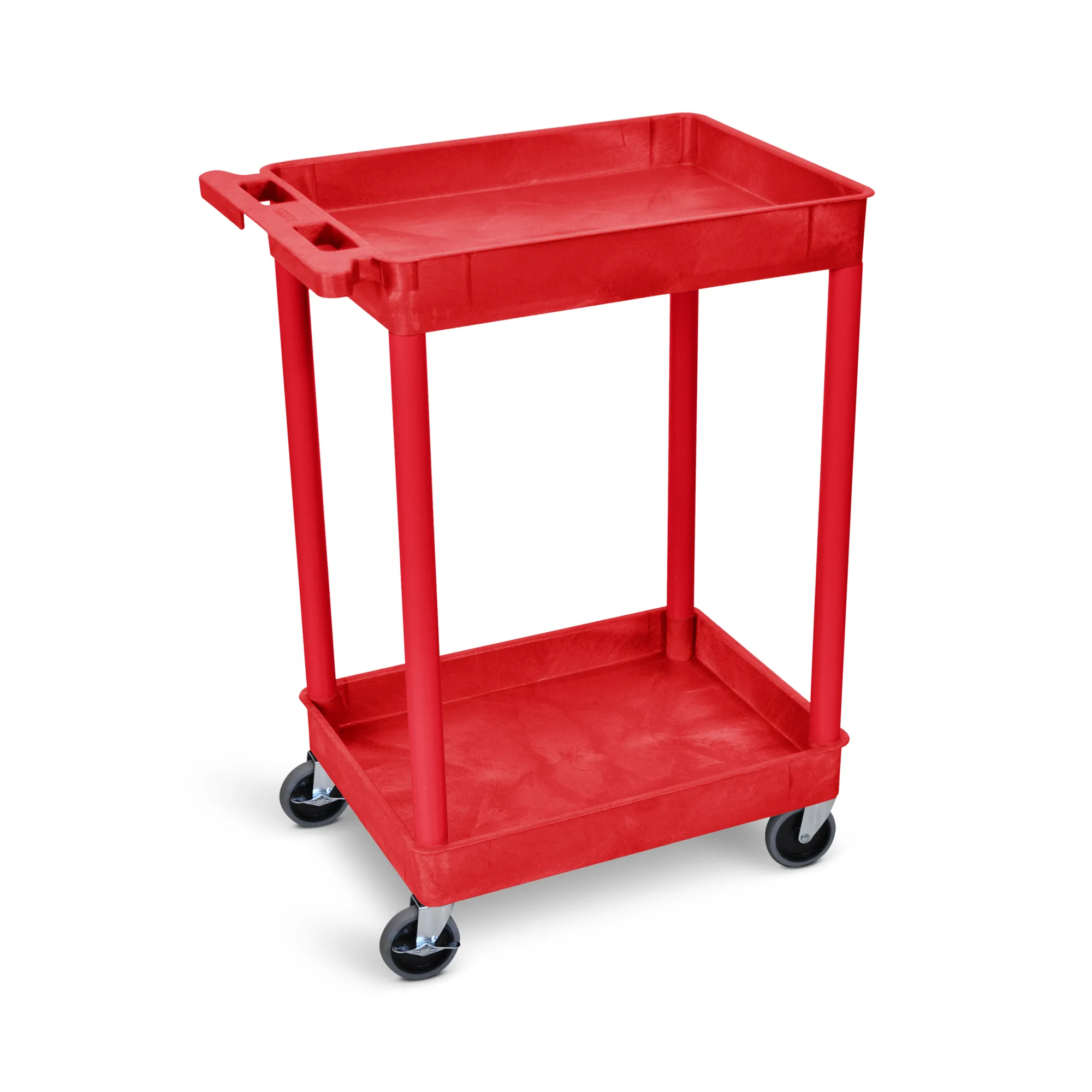 Luxor RDSTC11RD 2 Shelf Tub Cart Red