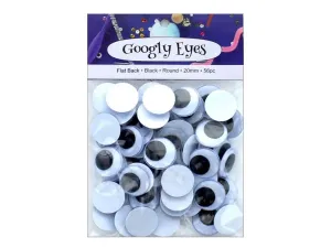 Bulk CH555 56pc Black Googly Eyes