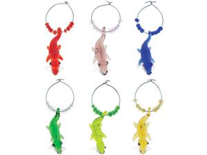 Bulk DD513 Alligator Glass Wine Charms