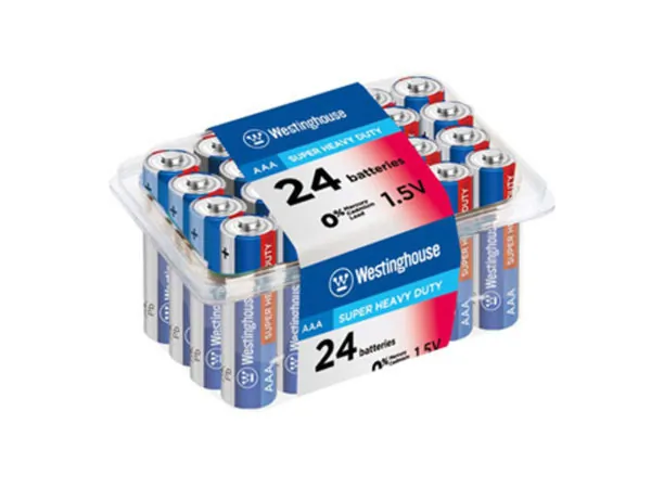 Bulk DA170 Westinghouse Super Heavy Duty 24 Pack Aaa Batteries In Plas