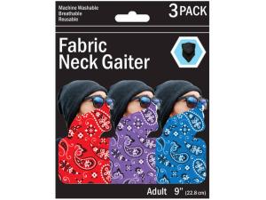 Bulk MO182 3 Pack Bandana Style Neck Gaiter 3 Asst Colors