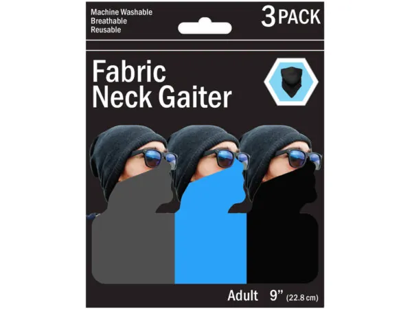 Bulk MO184 3 Pack Solid Neck Gaiter 3 Asst Colors