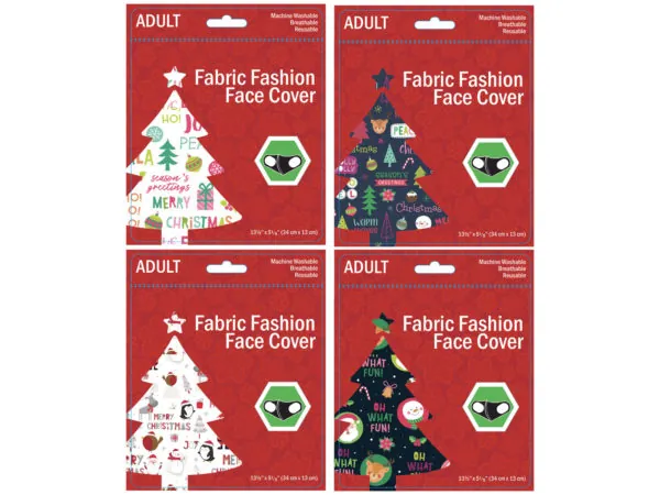 Bulk MO193 Adult Christmas Greeting Washable Face Mask 4 Asst