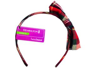 Bulk CA547 Plaid Head Band With Bow