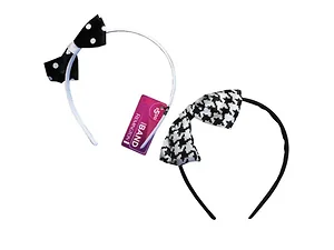 Bulk Buys Cute Polka Dot Bow Headband - Assorted Colors