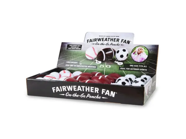 Bulk GW789 Fairweather Fan On The Go Poncho In Countertop Display